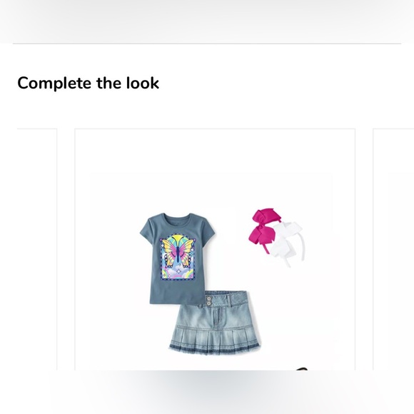 NWT: Girls Rainbow Butterfly Graphic Tee- Lake Blue - Picture 2 of 5